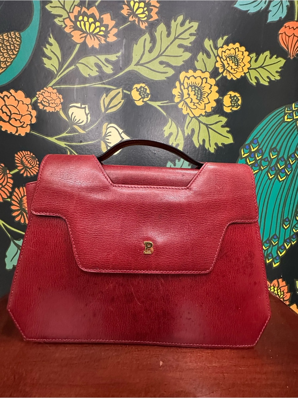 Vintage Bally Burgundy Leather Top Handle Bag - Picture 14 of 14